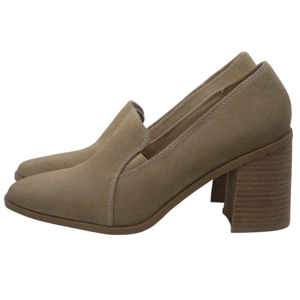Joie Women’s Wevenly Suede Shoes Block Heel Tan Leather Size 7.5 NWOB